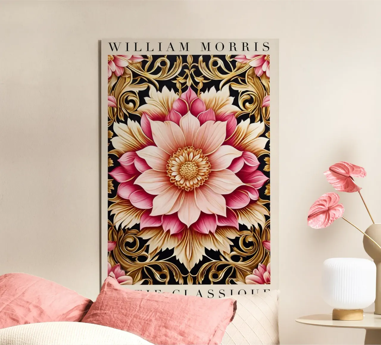 Elegant intricate floral pattern alu-dibond by komo store