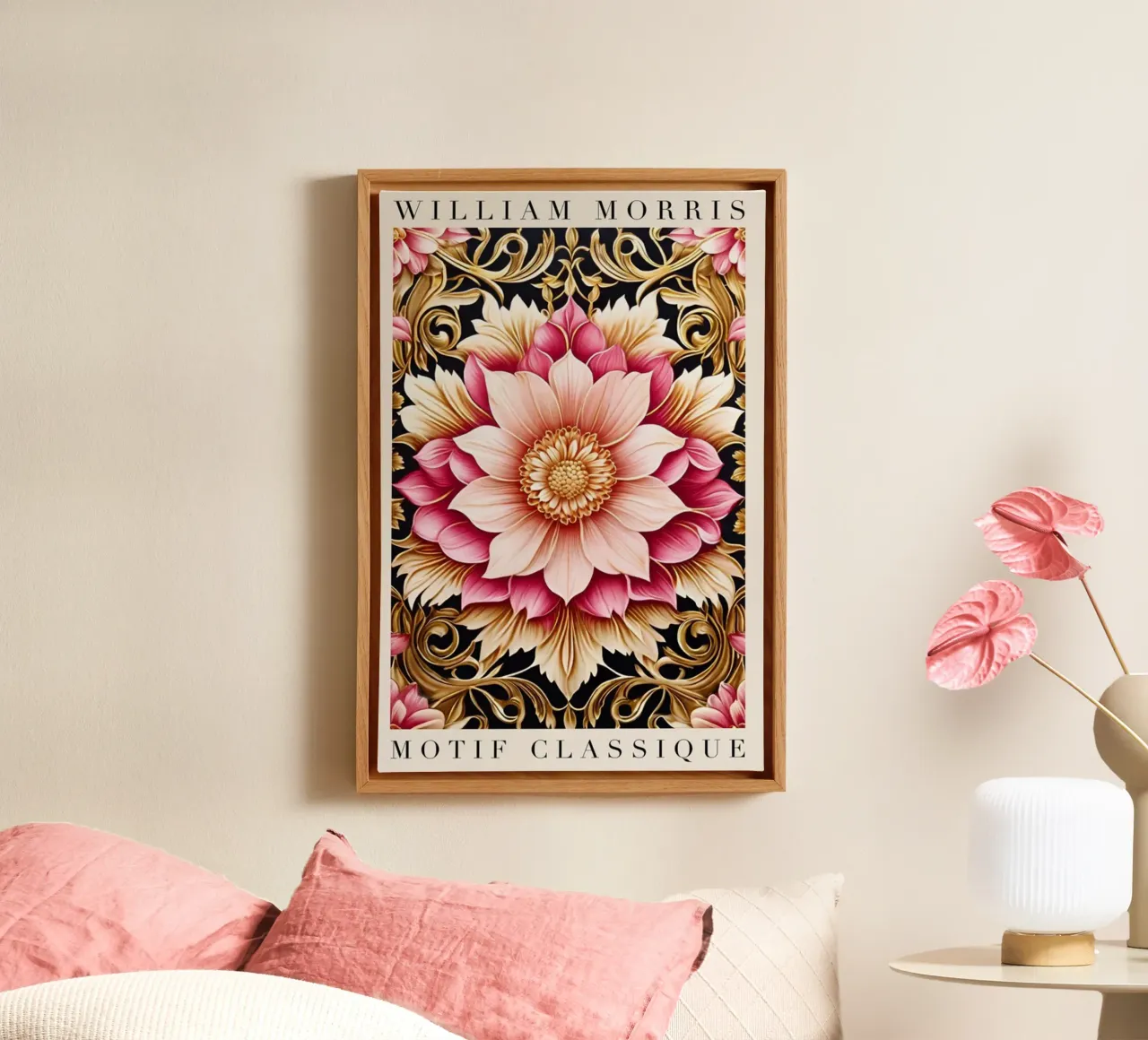 Elegant intricate floral pattern canvas by komo store
