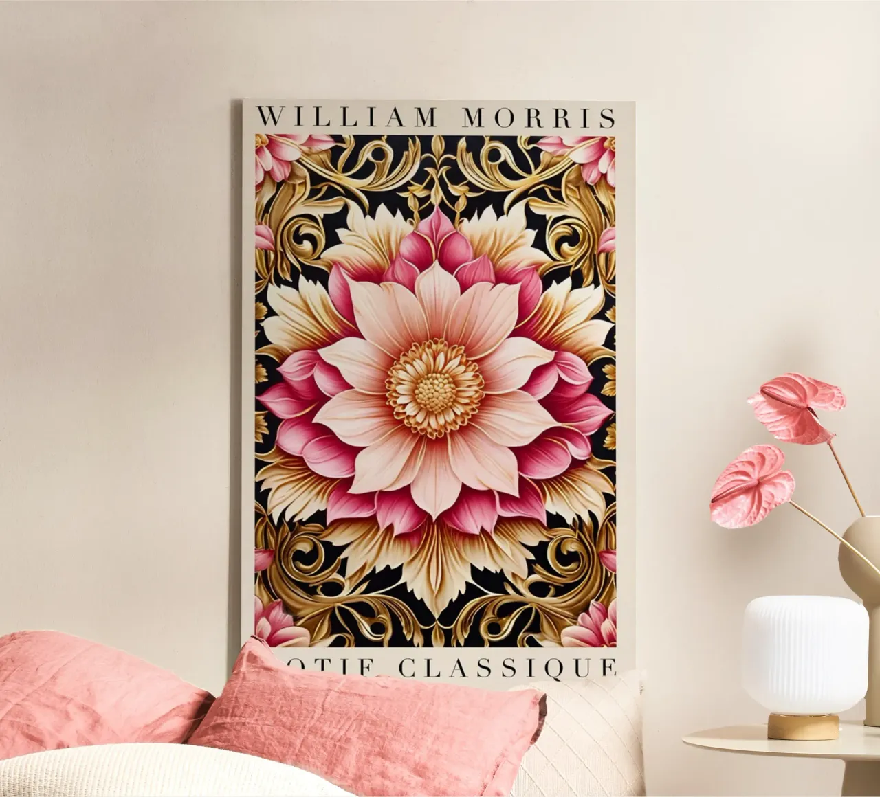 Elegant intricate floral pattern canvas by komo store