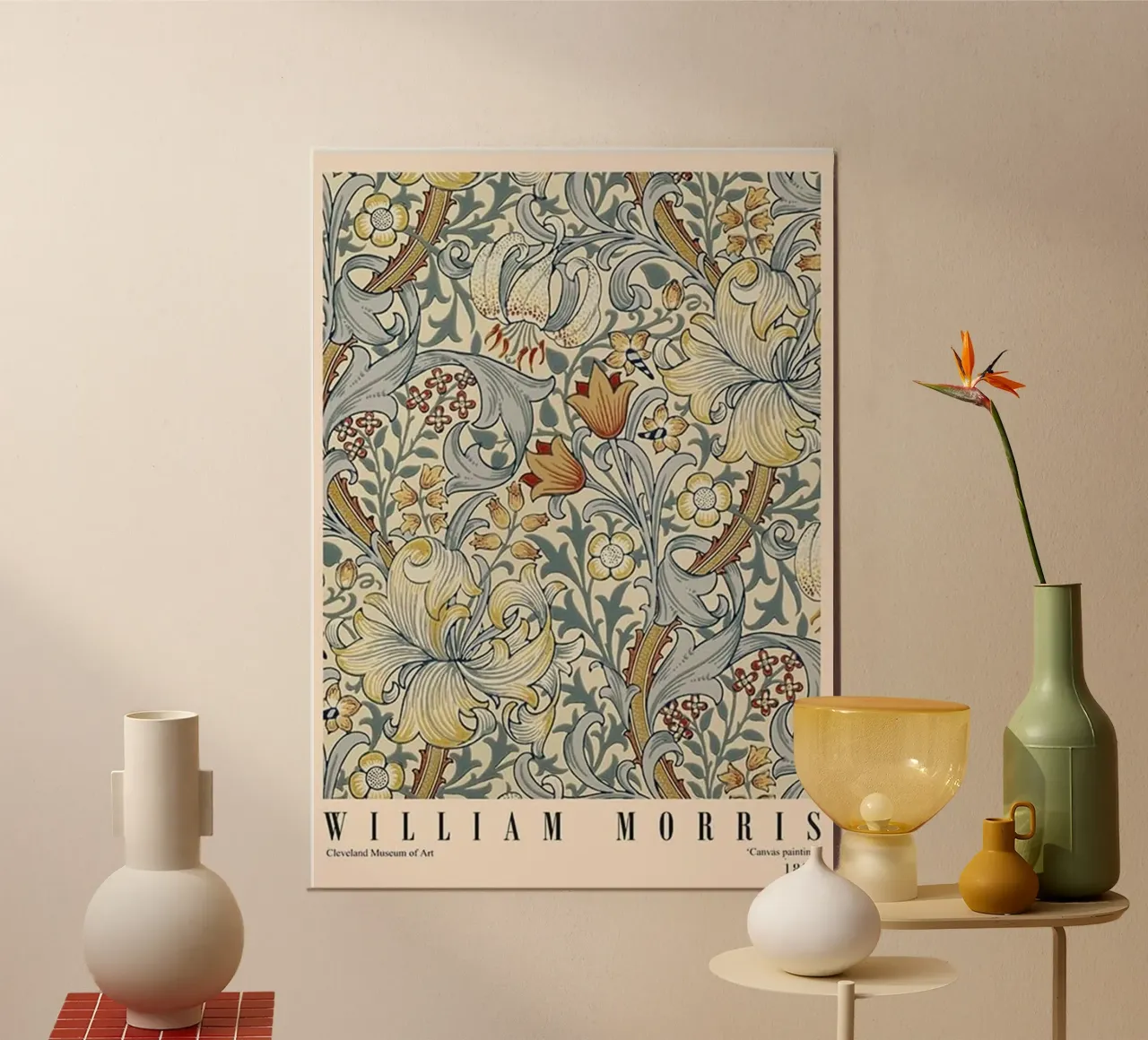 motivo floreale organico poster con telaio in plastica da komo store