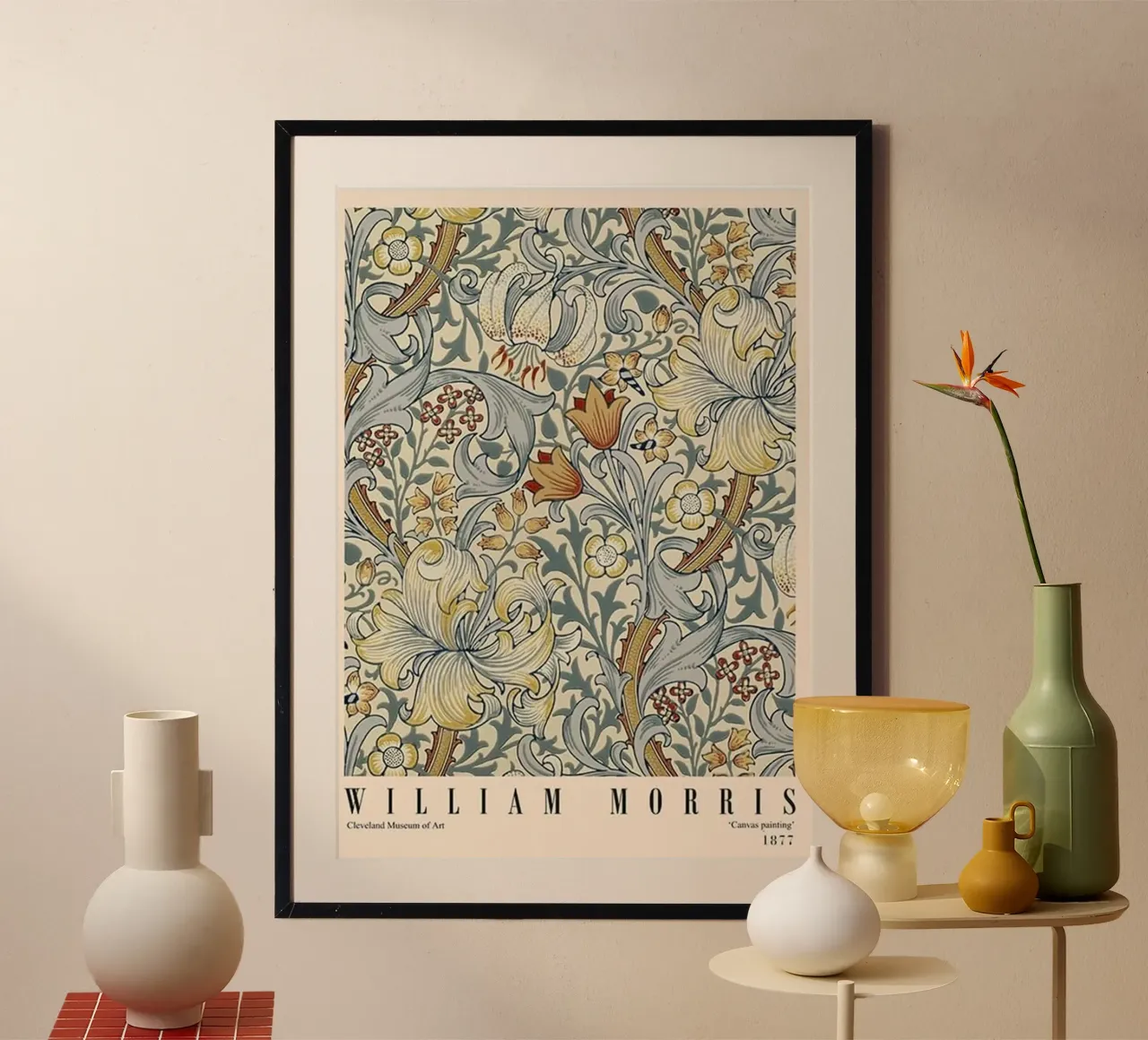 motivo floreale organico poster con telaio in plastica da komo store