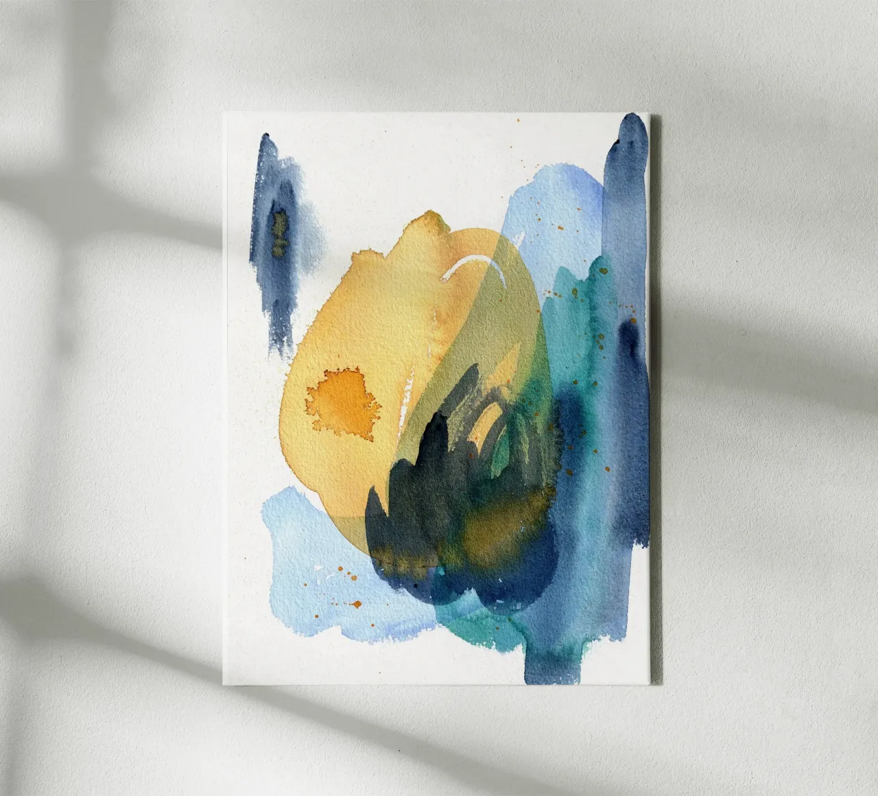 Watercolor BLUE Art 3 canvas by manu schimmelmann