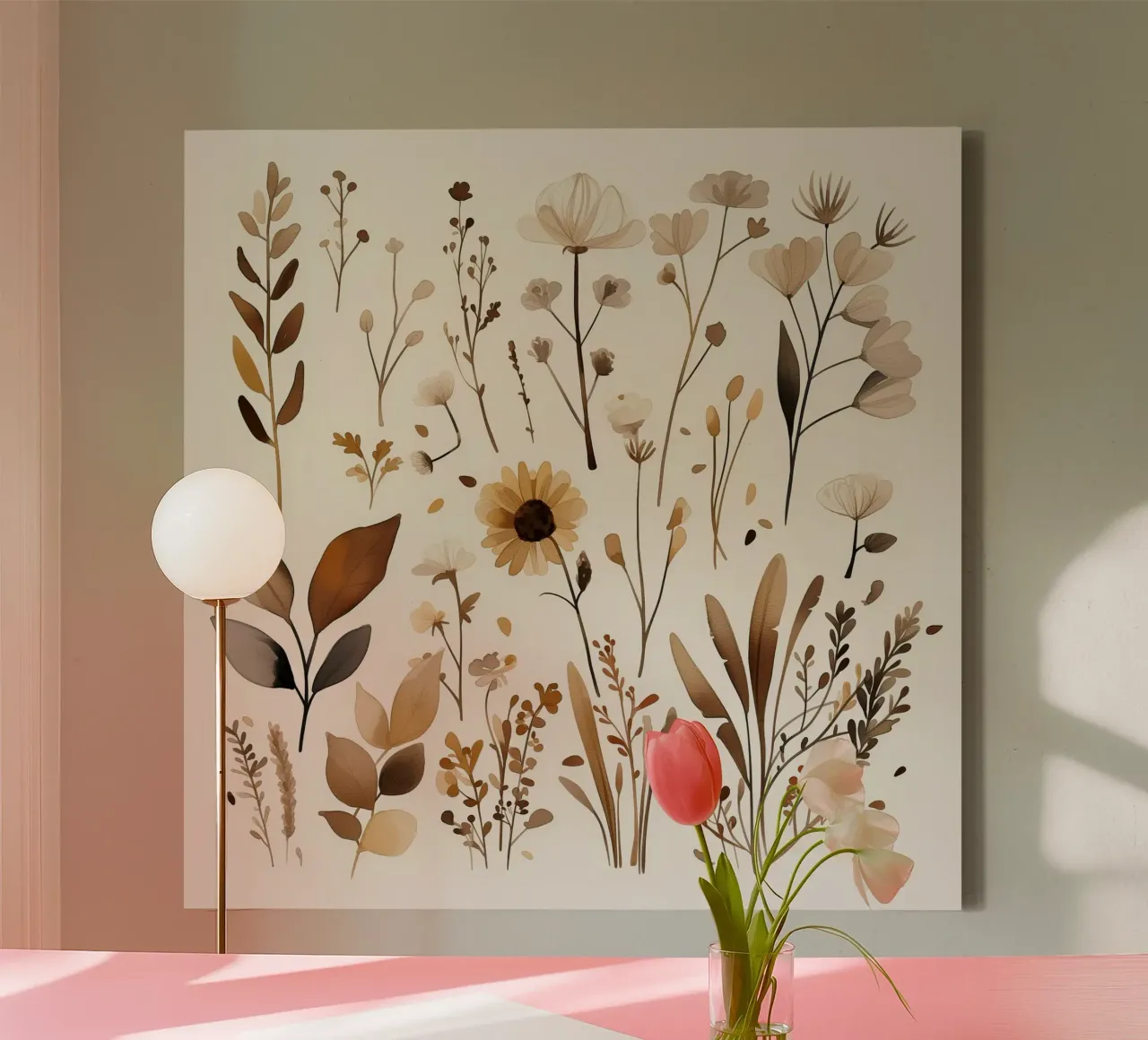 Studies Gouden Weide canvas met Baklijst van Sophia Calder Studio