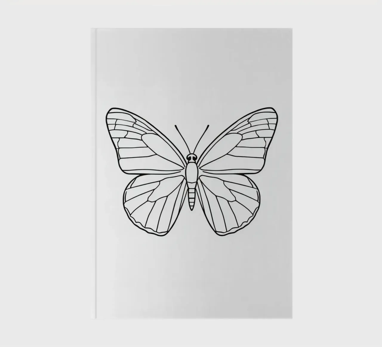 butterfly displaying intricate linework and elegant symmetry notebook by DesignDoodle