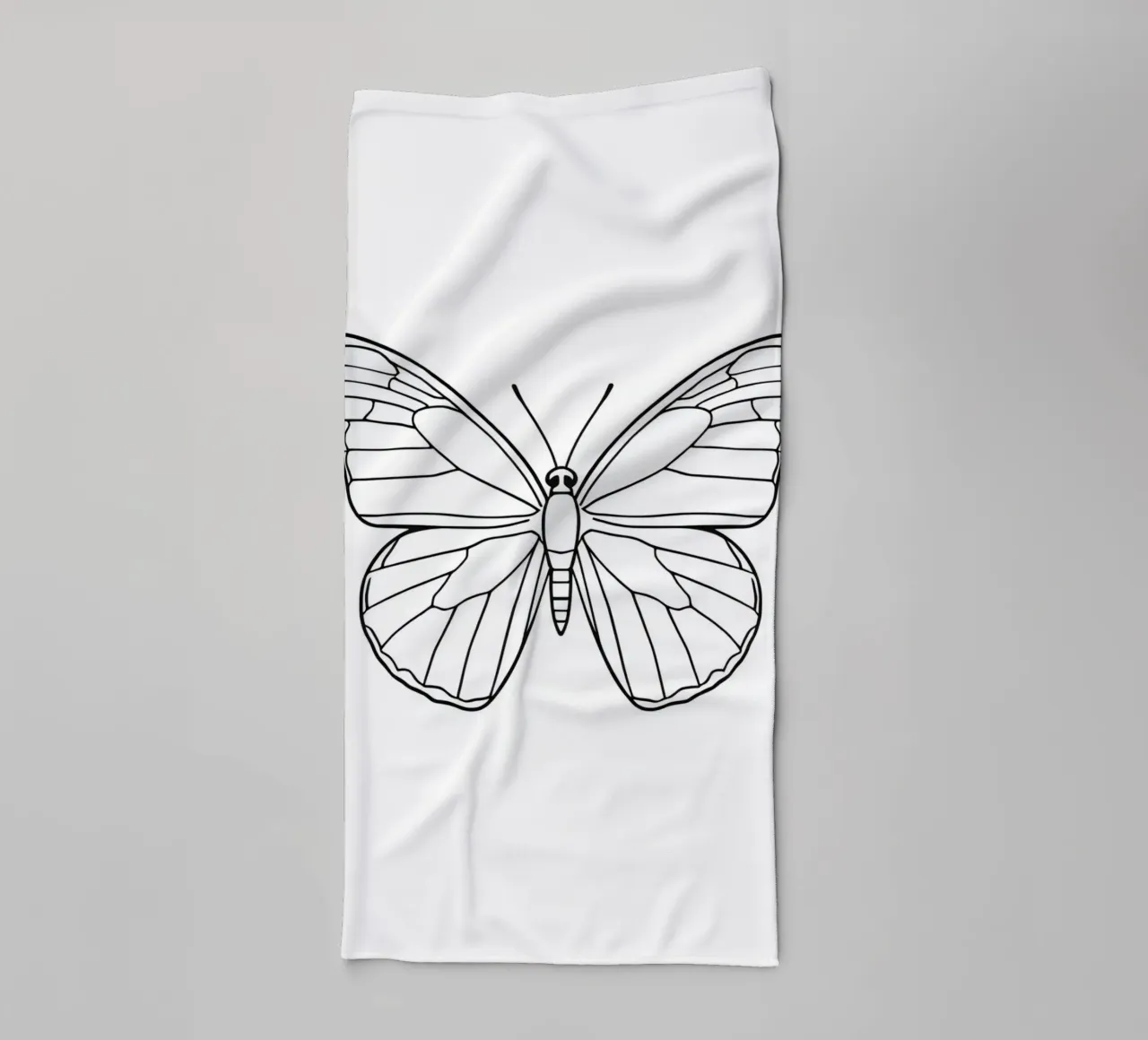 butterfly displaying intricate linework and elegant symmetry towel by DesignDoodle
