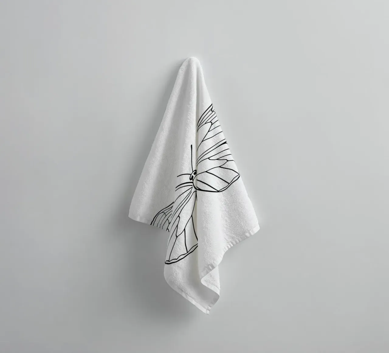 butterfly displaying intricate linework and elegant symmetry towel by DesignDoodle