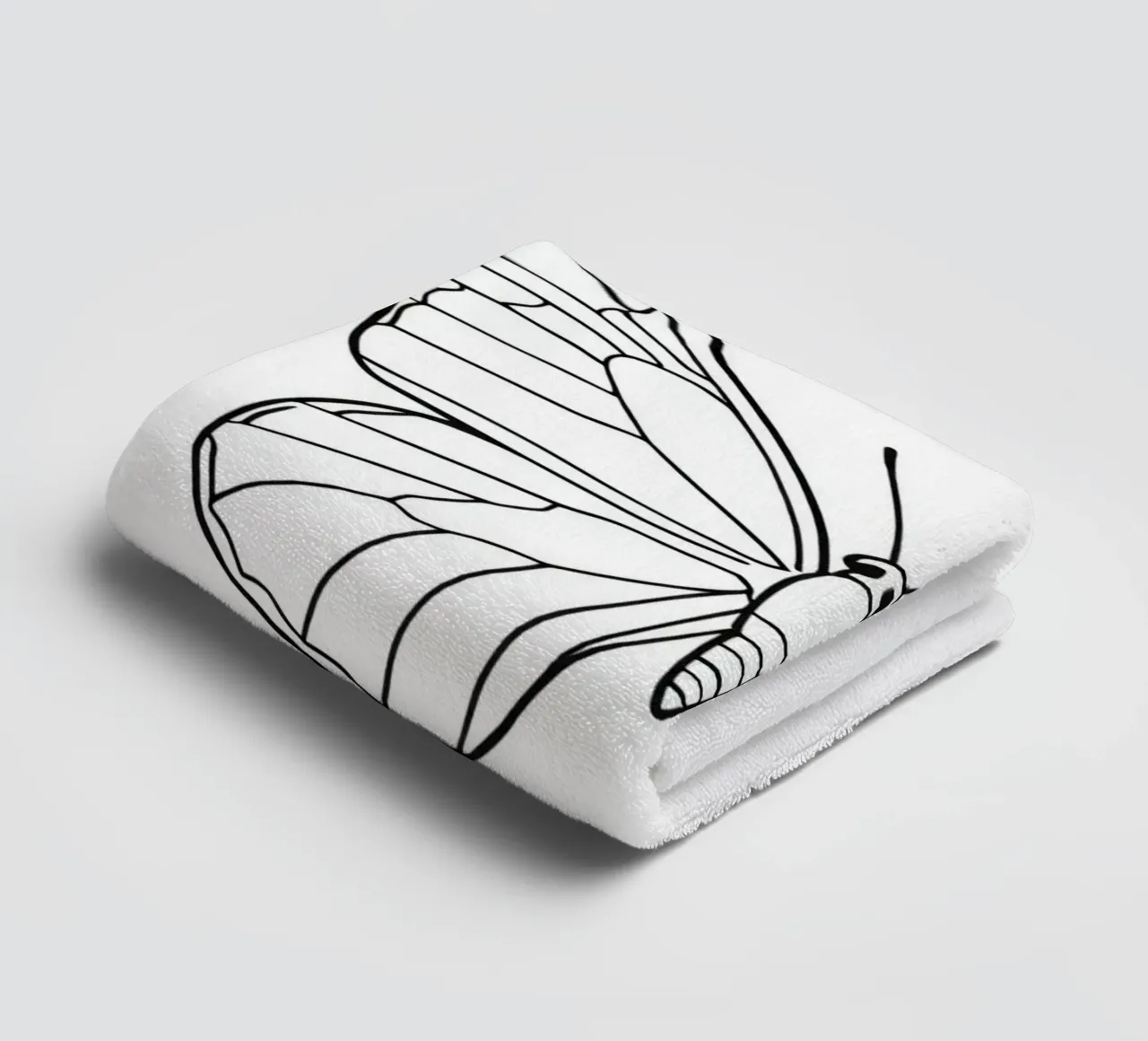 butterfly displaying intricate linework and elegant symmetry towel by DesignDoodle