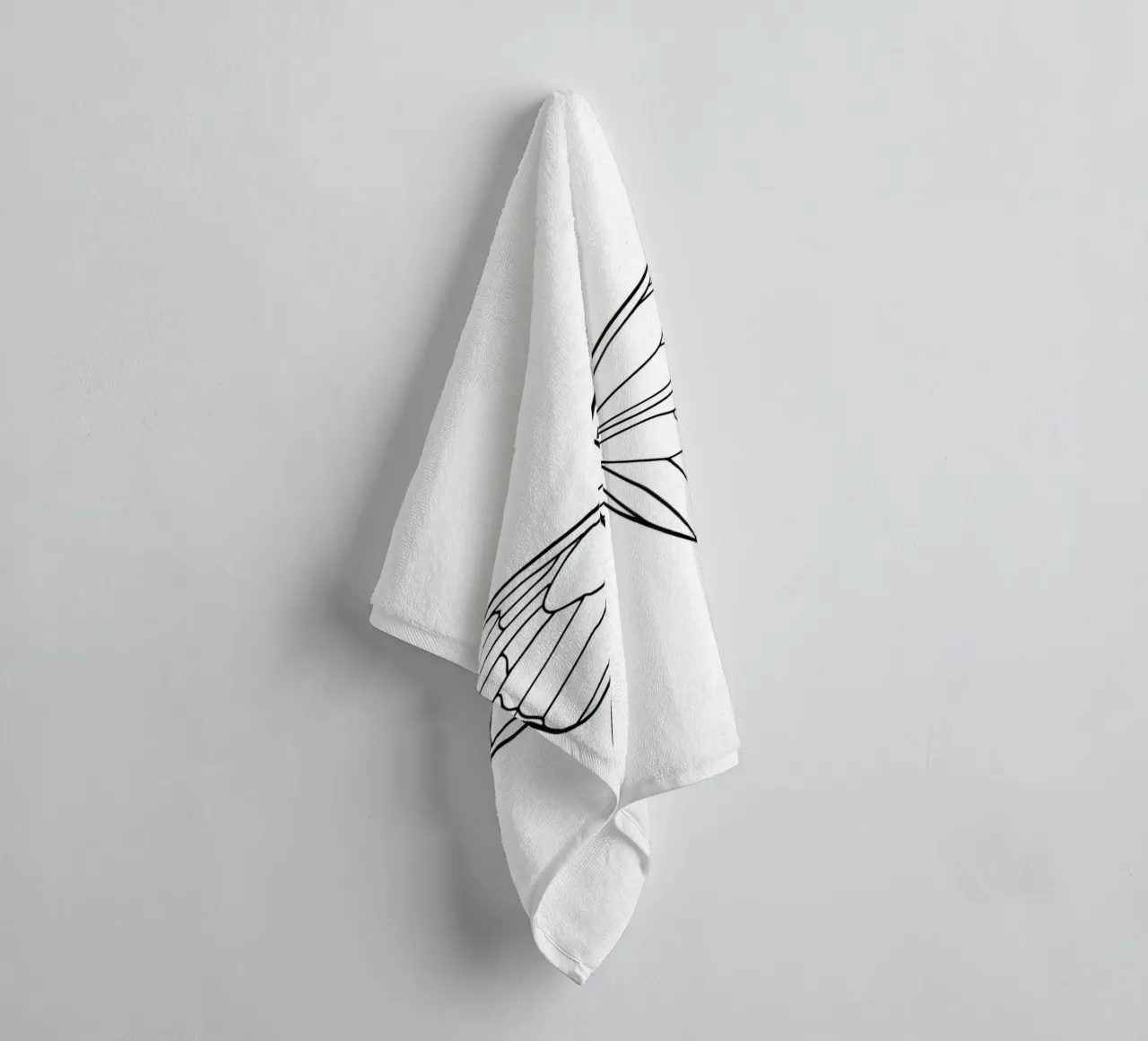 butterfly displaying intricate linework and elegant symmetry towel by DesignDoodle