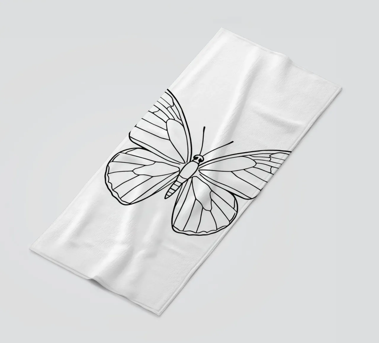 butterfly displaying intricate linework and elegant symmetry beach towel by DesignDoodle