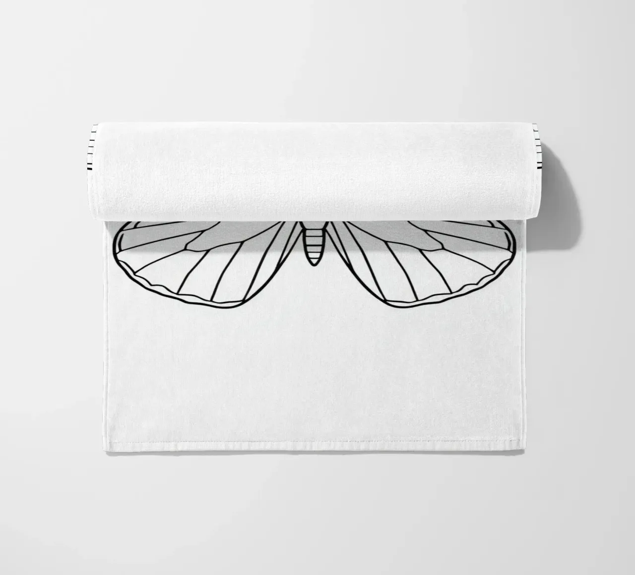 butterfly displaying intricate linework and elegant symmetry beach towel by DesignDoodle