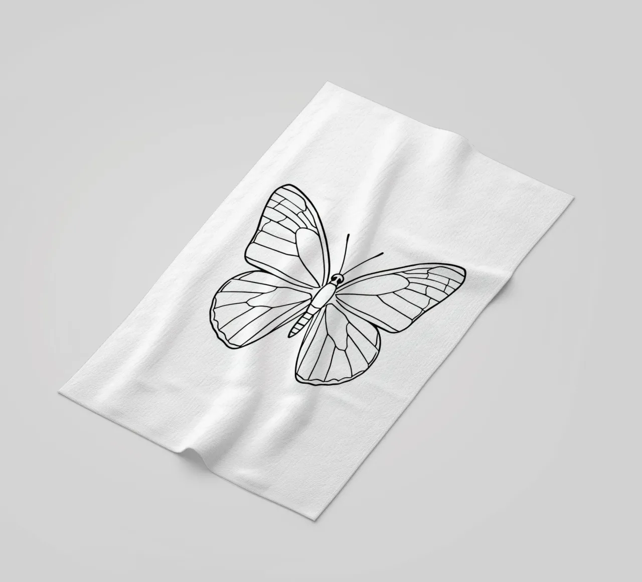 butterfly displaying intricate linework and elegant symmetry beach towel by DesignDoodle