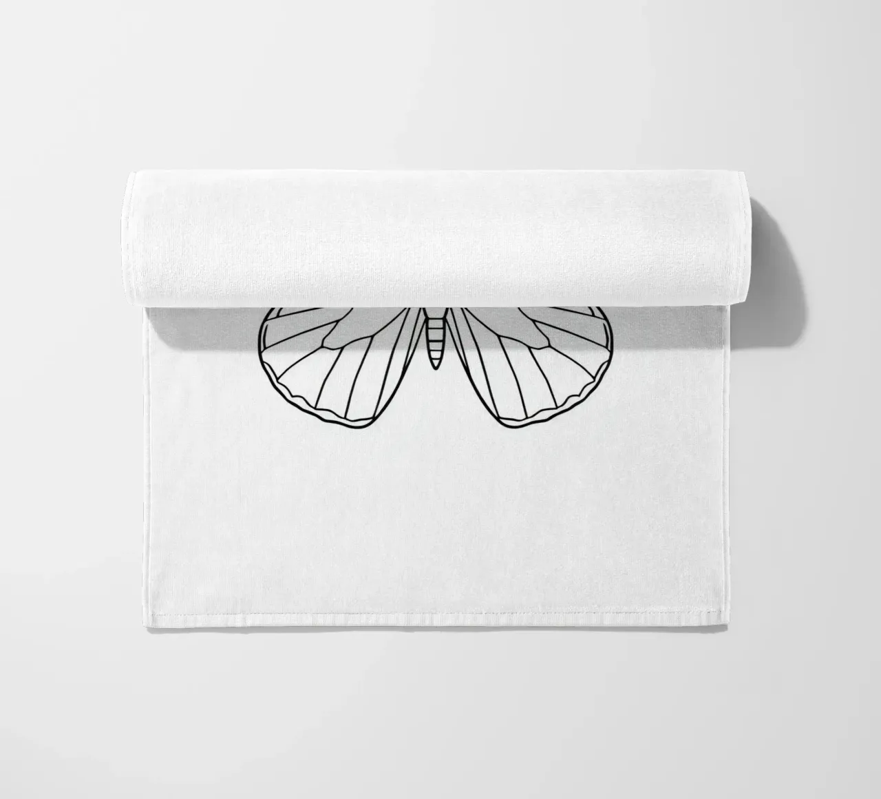 butterfly displaying intricate linework and elegant symmetry beach towel by DesignDoodle