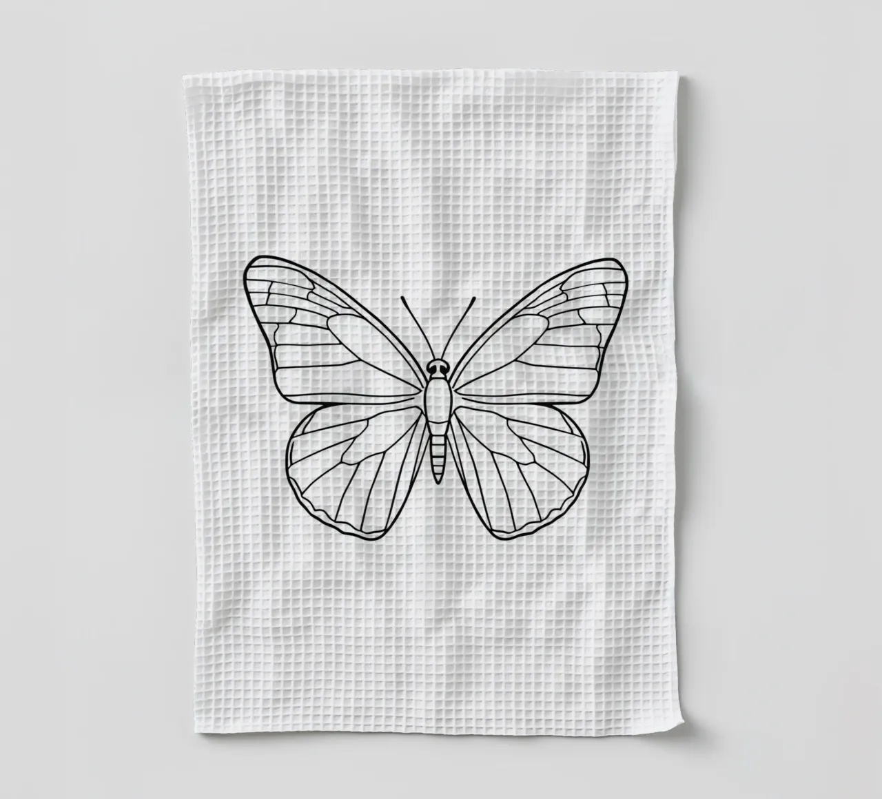 vlinder met ingewikkeld lijnenspel en elegante symmetrie theedoek van DesignDoodle