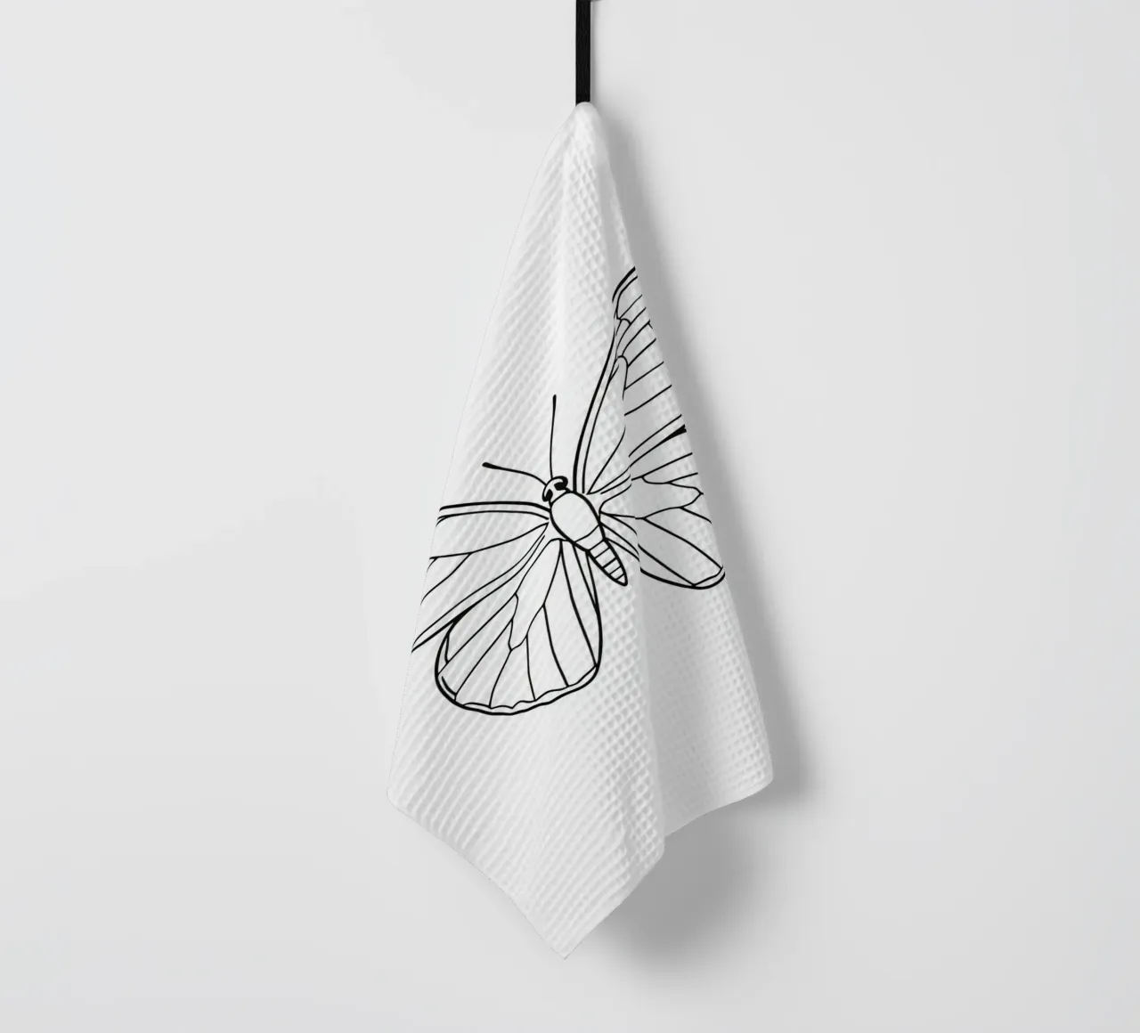 vlinder met ingewikkeld lijnenspel en elegante symmetrie theedoek van DesignDoodle