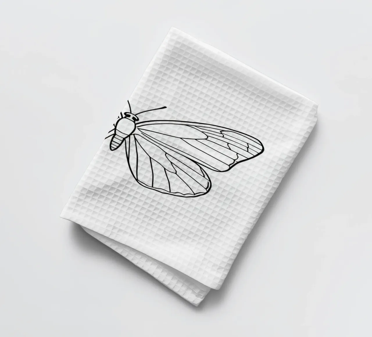 vlinder met ingewikkeld lijnenspel en elegante symmetrie theedoek van DesignDoodle