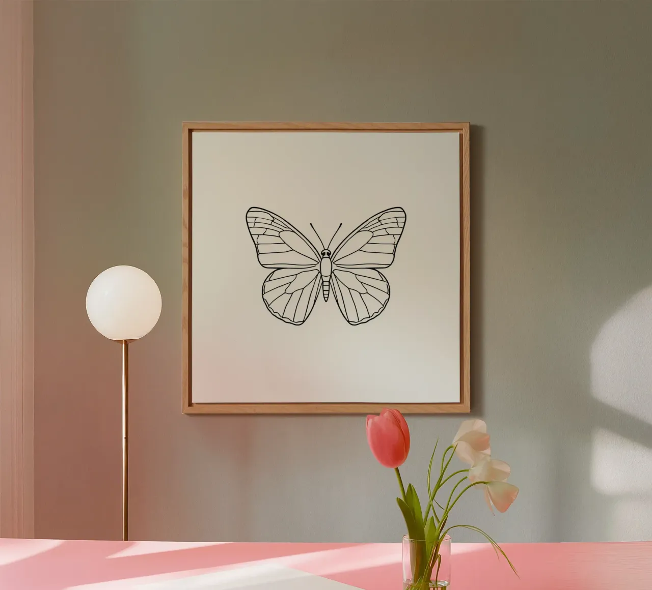 butterfly displaying intricate linework and elegant symmetry alu-dibond by DesignDoodle