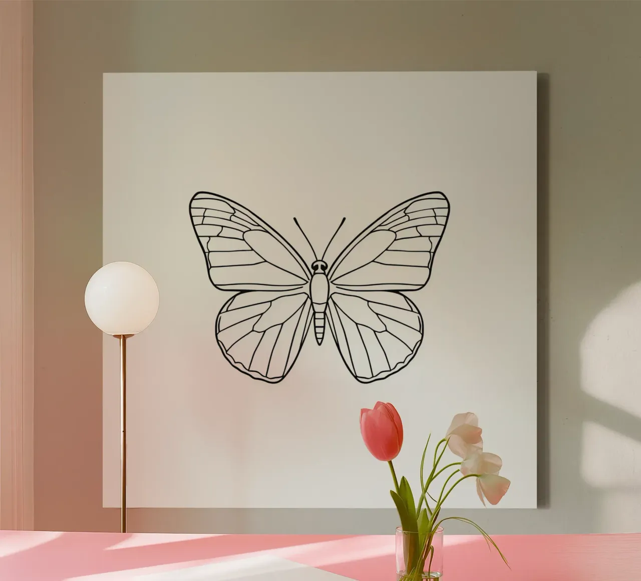 butterfly displaying intricate linework and elegant symmetry canvas by DesignDoodle