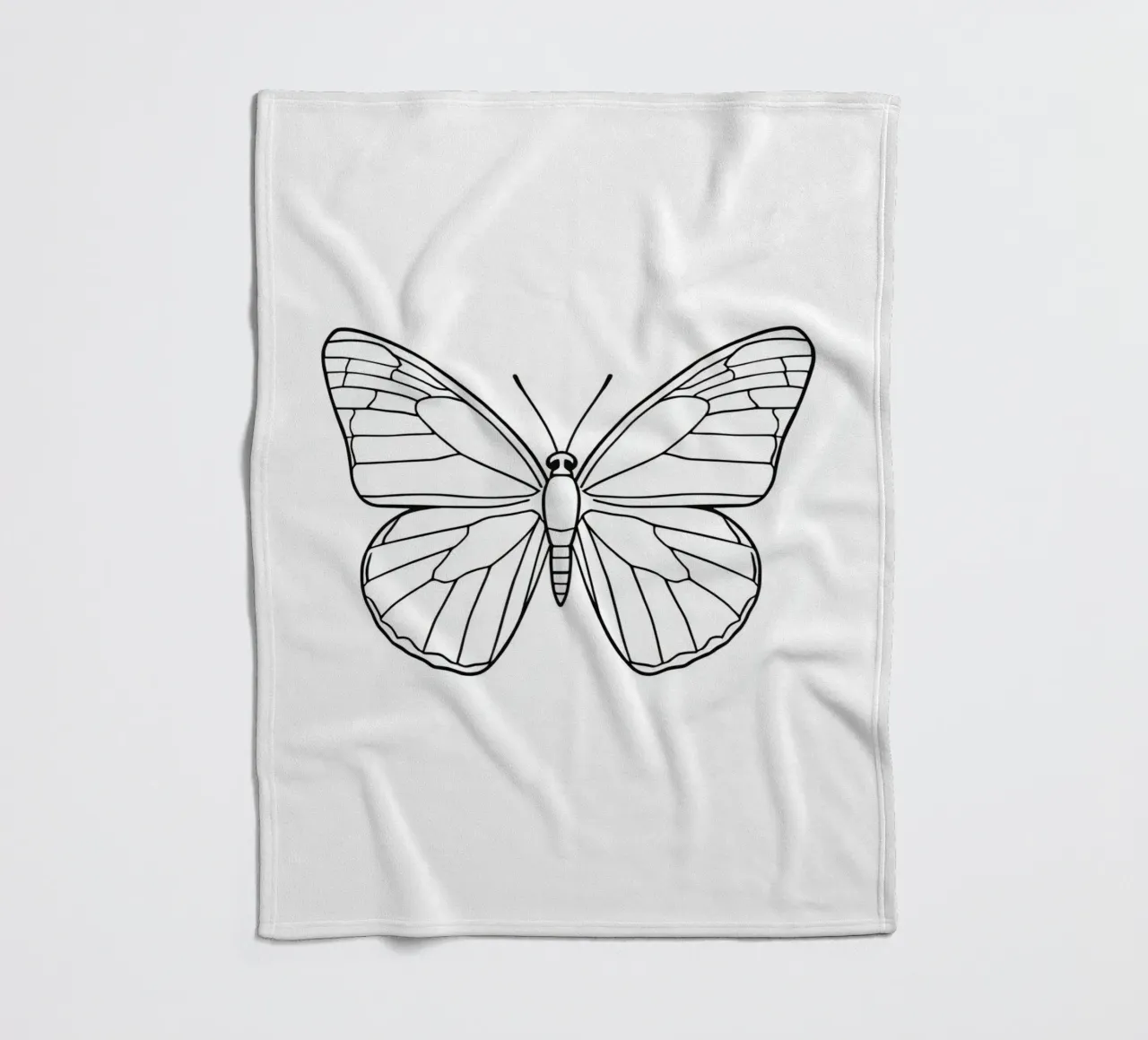 butterfly displaying intricate linework and elegant symmetry fleece blanket by DesignDoodle