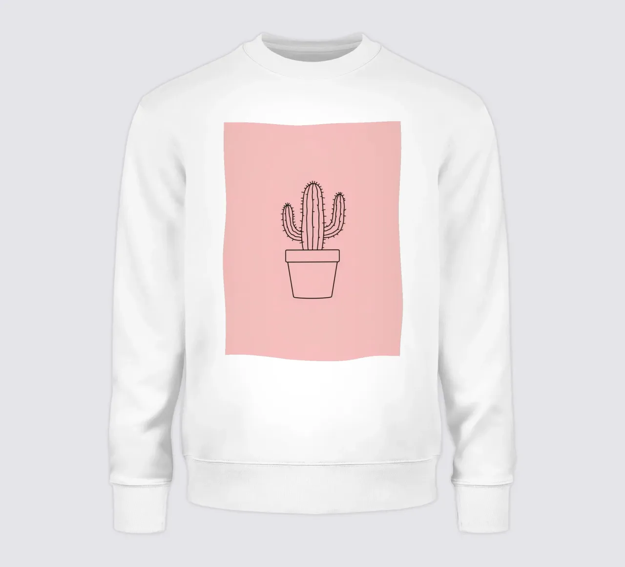 Cactus in vaso semplice su sfondo rosa felpa da DesignDoodle