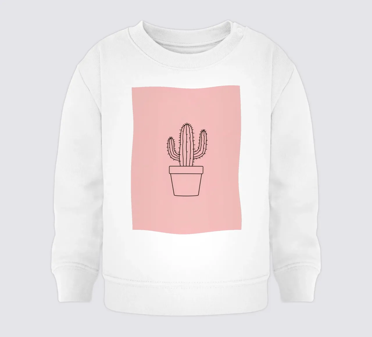 Cactus in vaso semplice su sfondo rosa felpa neonato da DesignDoodle