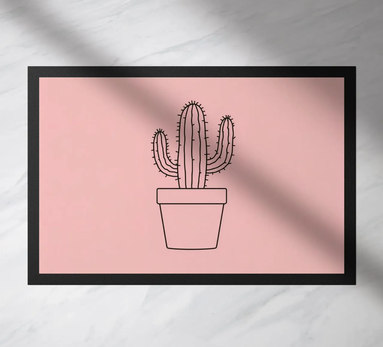 Cactus in vaso semplice su sfondo rosa zerbino da DesignDoodle