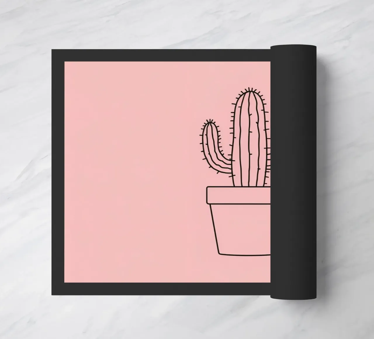 Cactus in vaso semplice su sfondo rosa zerbino da DesignDoodle