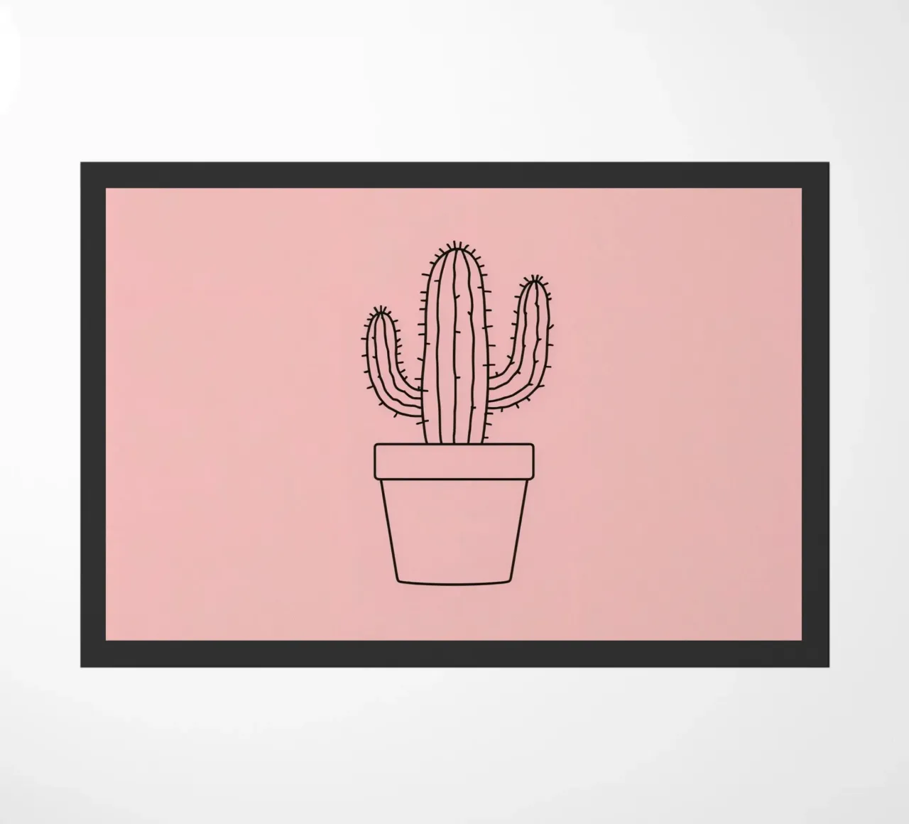 Cactus in vaso semplice su sfondo rosa zerbino da DesignDoodle