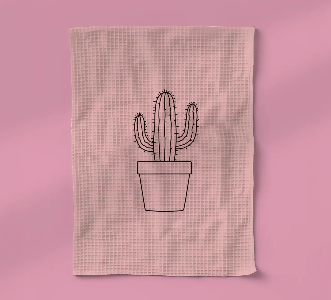 Cactus dans un pot simple sur fond rose torchon de DesignDoodle