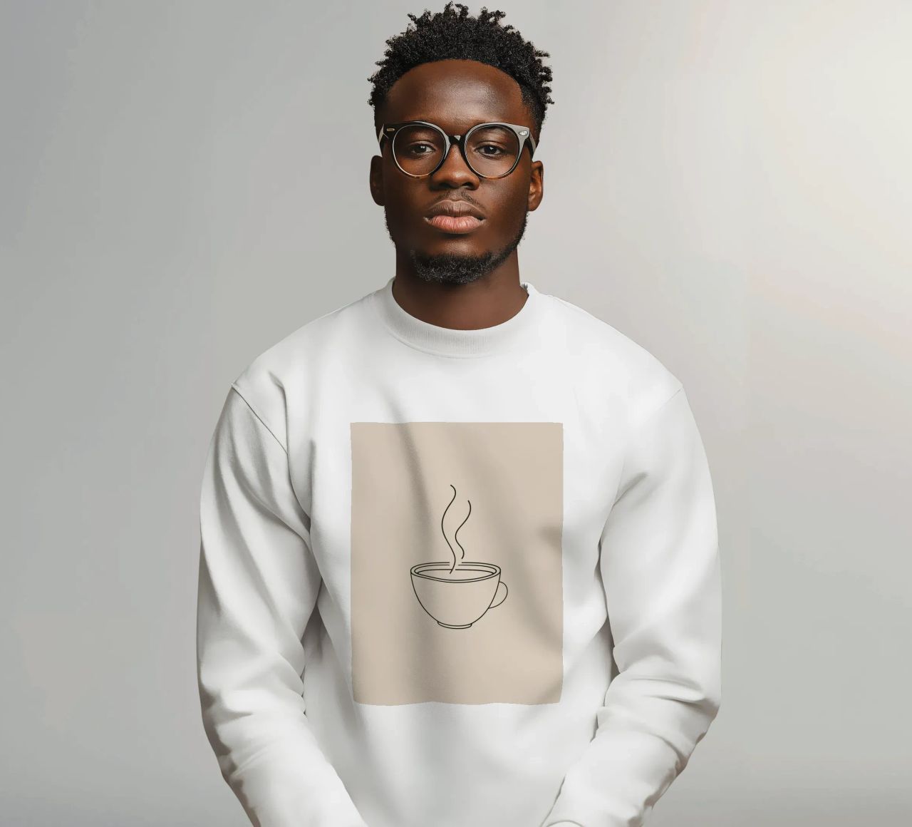 Tazza fumante di bevanda calda in stile minimalista felpa da DesignDoodle