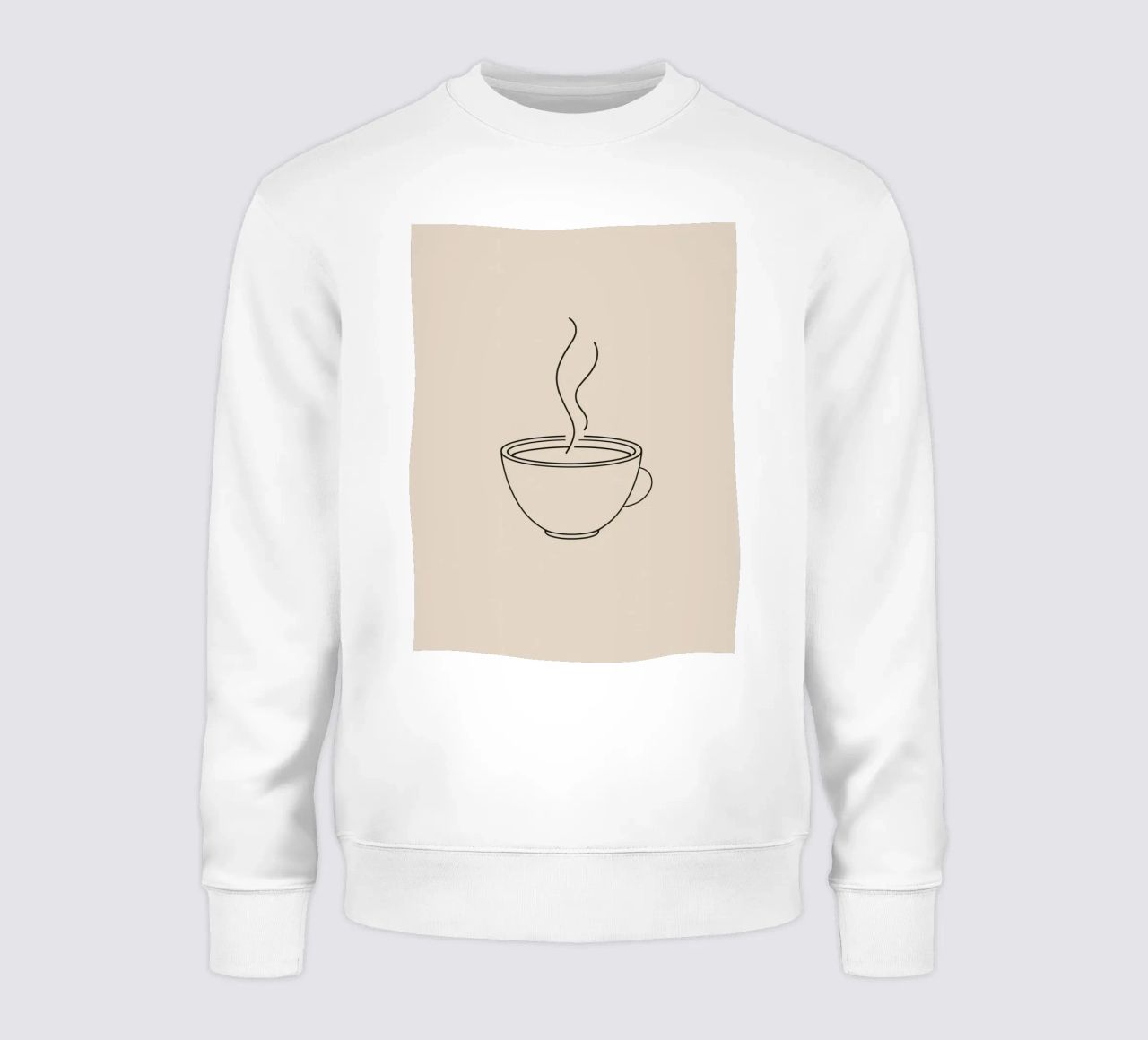 Tazza fumante di bevanda calda in stile minimalista felpa da DesignDoodle