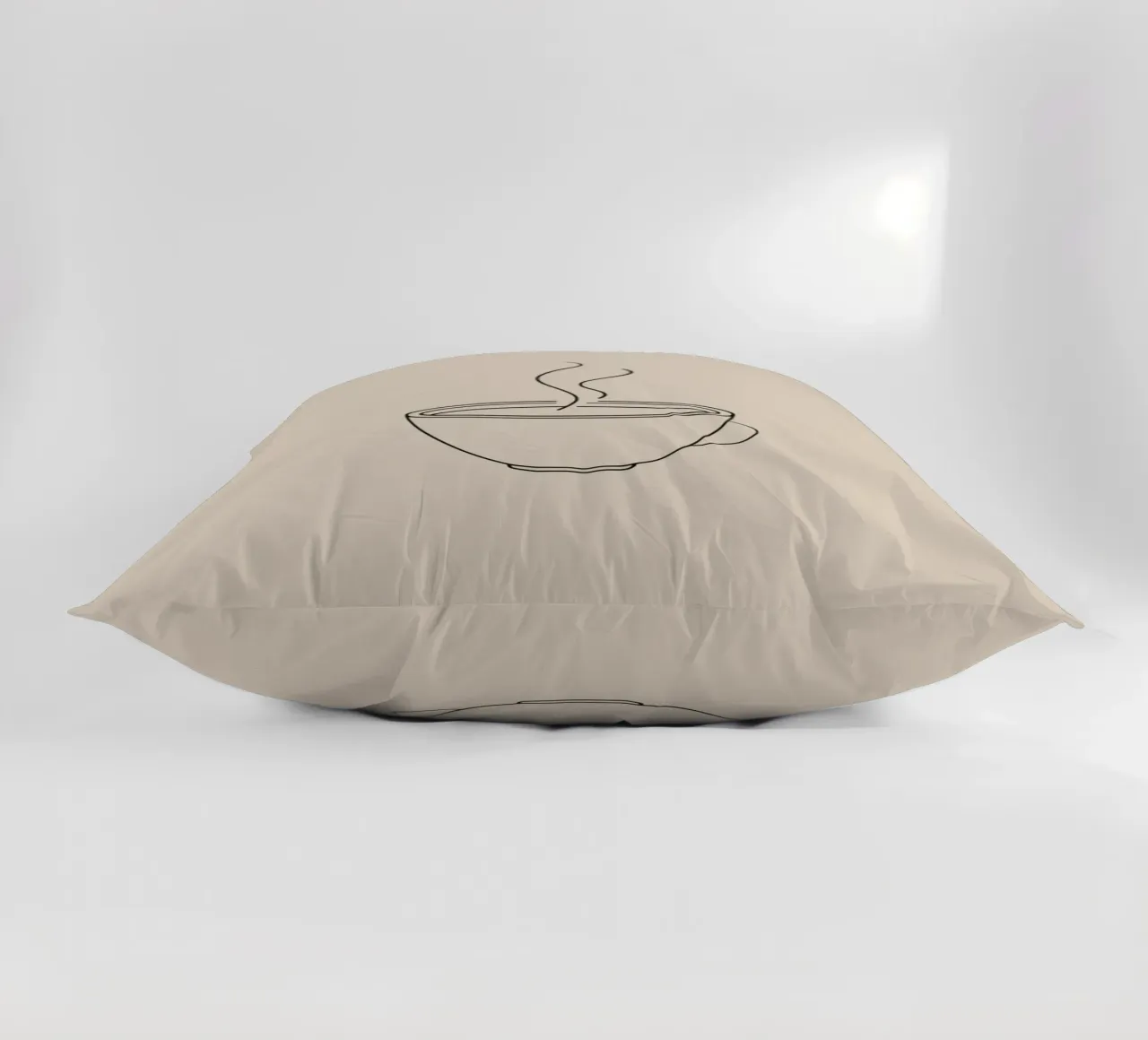 Dampfende Tasse mit Heißgetränk im minimalistischen Stil Kissen von DesignDoodle