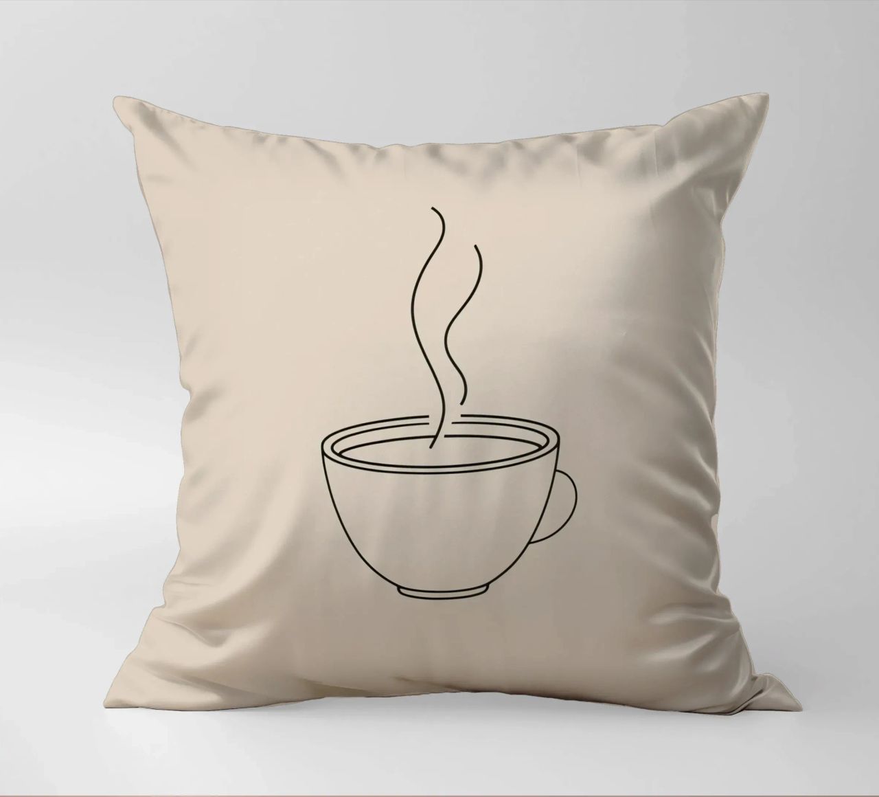 Tazza fumante di bevanda calda in stile minimalista cuscino da DesignDoodle