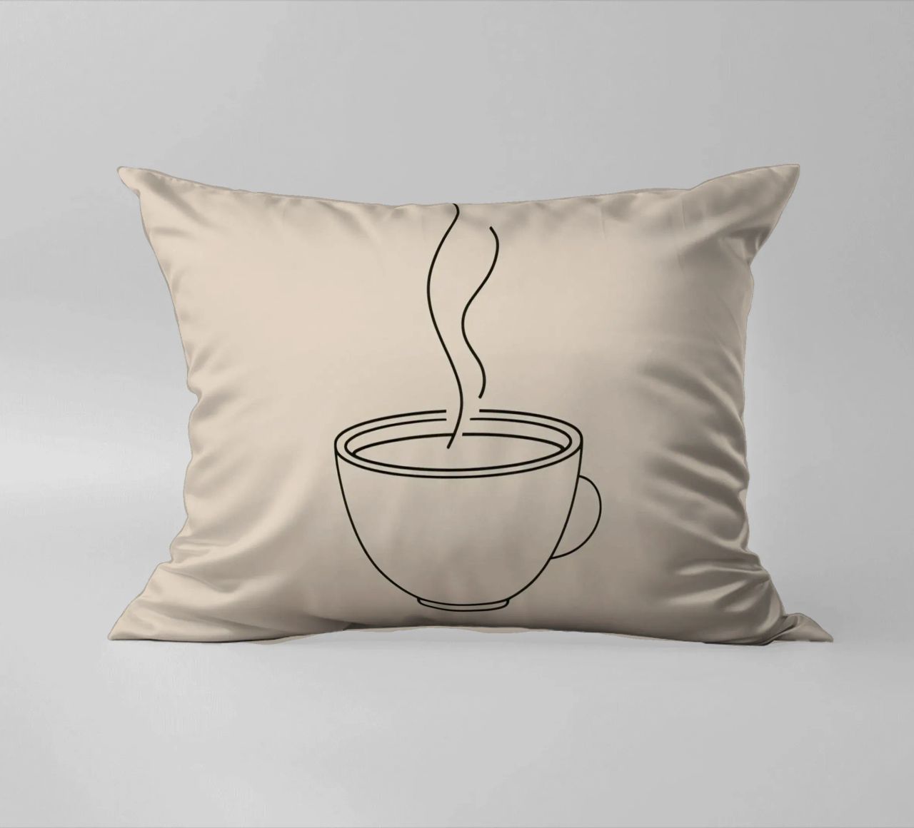 Tazza fumante di bevanda calda in stile minimalista cuscino da DesignDoodle