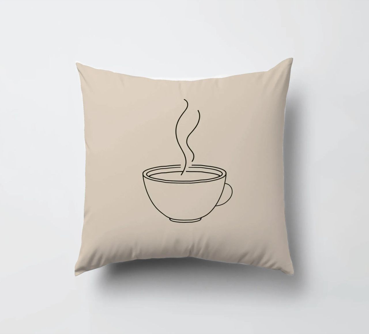 Tazza fumante di bevanda calda in stile minimalista cuscino da DesignDoodle