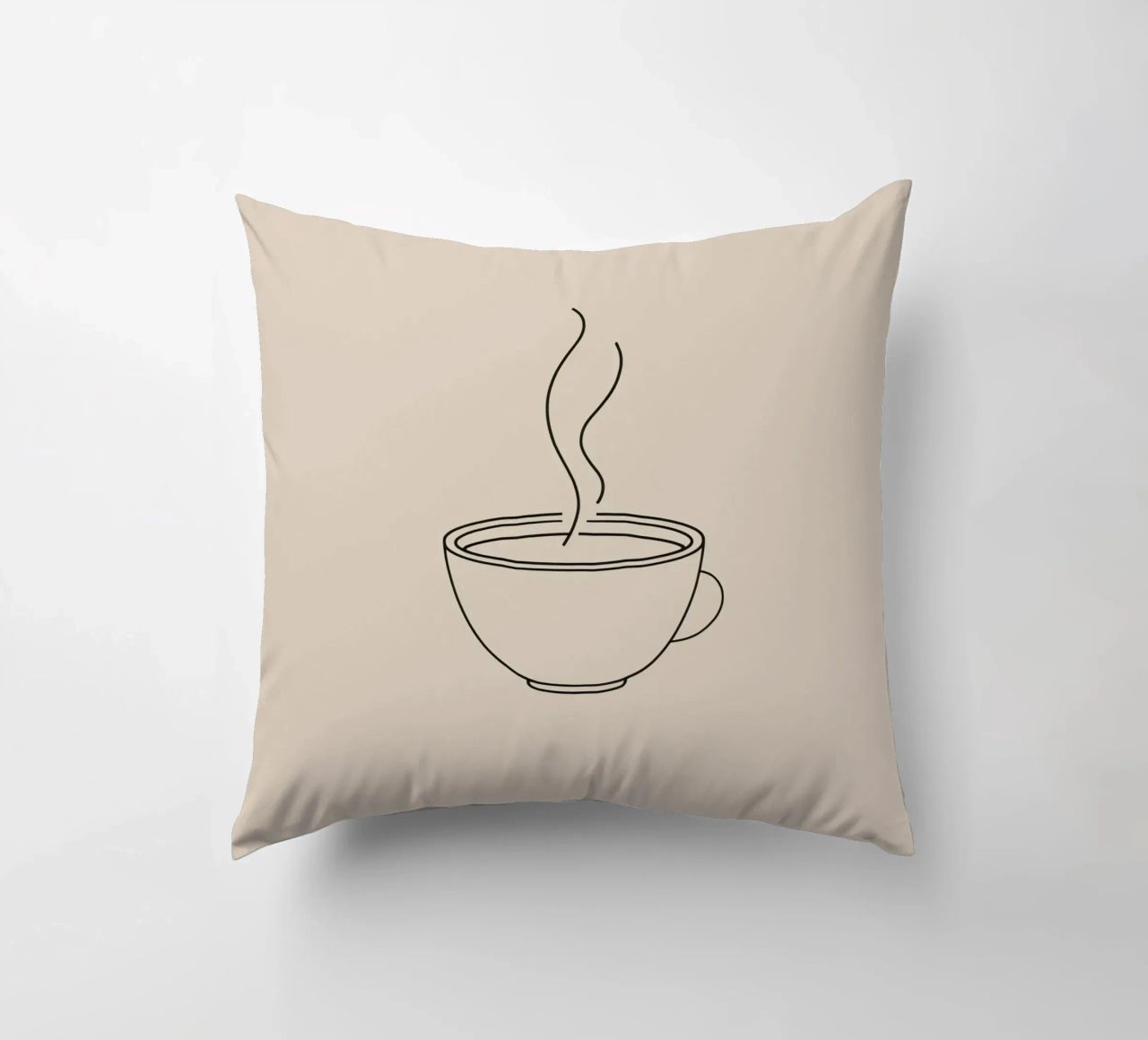Tazza fumante di bevanda calda in stile minimalista cuscino da DesignDoodle