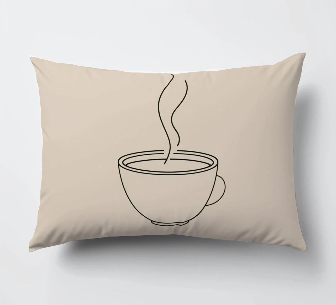 Tazza fumante di bevanda calda in stile minimalista cuscino da DesignDoodle