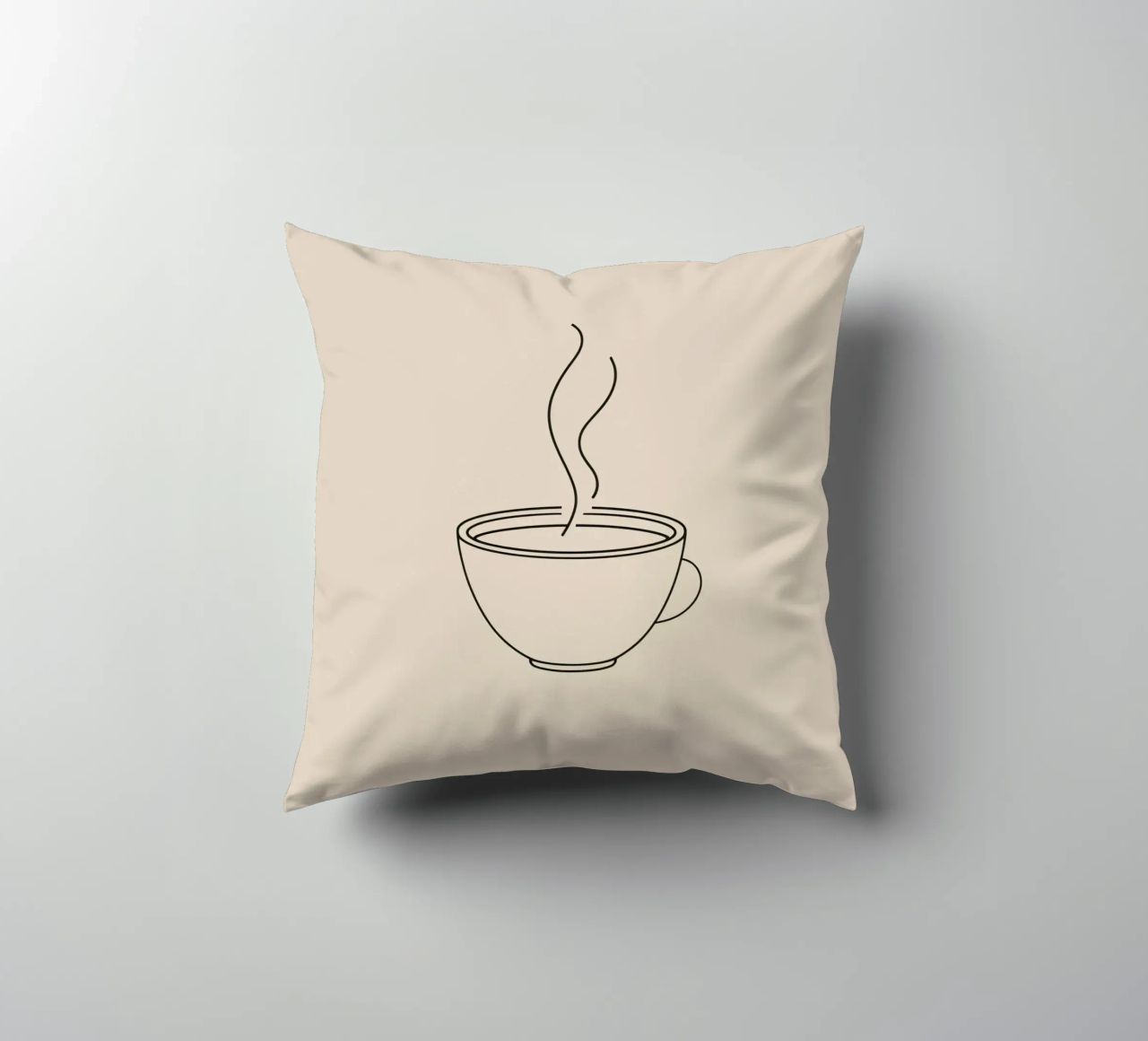 Tazza fumante di bevanda calda in stile minimalista cuscino da DesignDoodle
