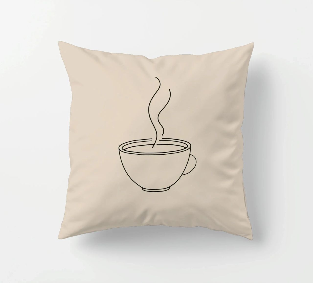 Tazza fumante di bevanda calda in stile minimalista cuscino da DesignDoodle