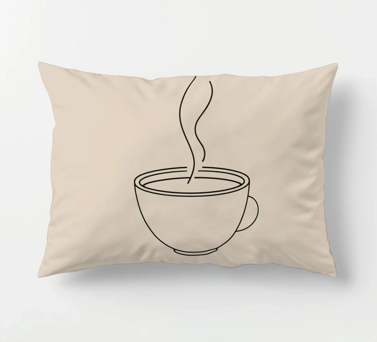 Tazza fumante di bevanda calda in stile minimalista cuscino da DesignDoodle