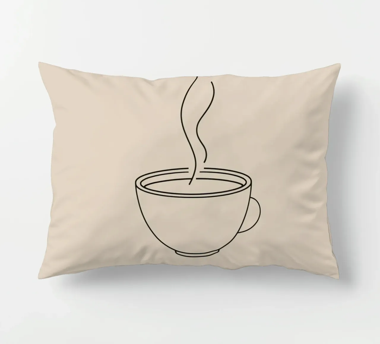 Dampfende Tasse mit Heißgetränk im minimalistischen Stil Kissen von DesignDoodle