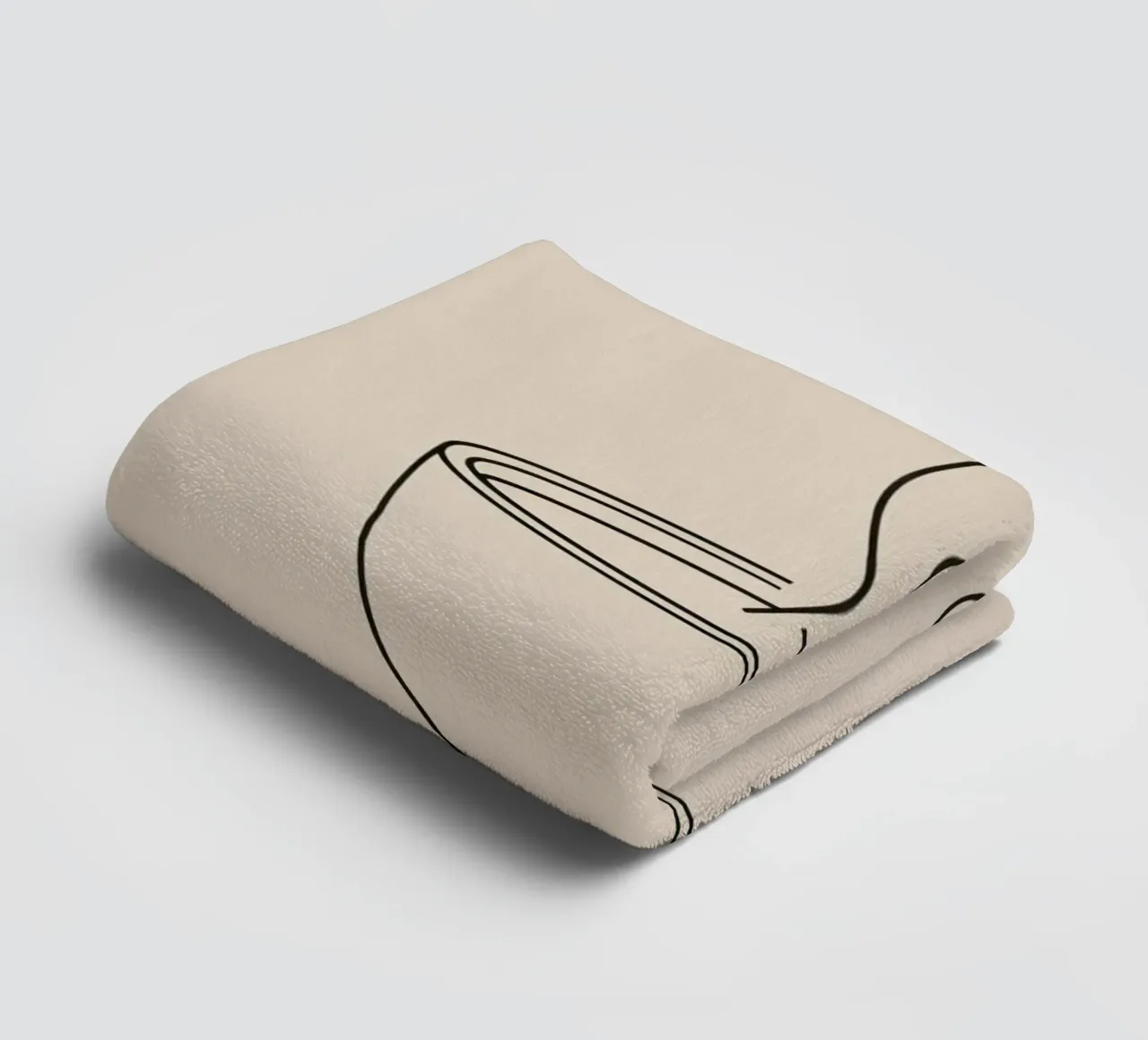 Steaming cup of hot beverage in minimalistic style towel by DesignDoodle