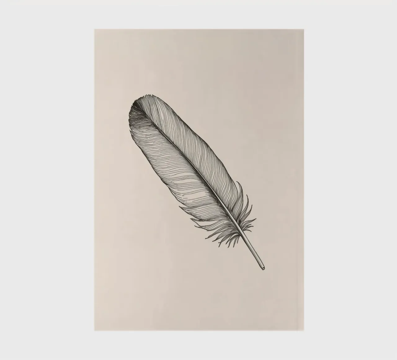 Intricate detailed feather illustrating nature's elegance notebook by DesignDoodle
