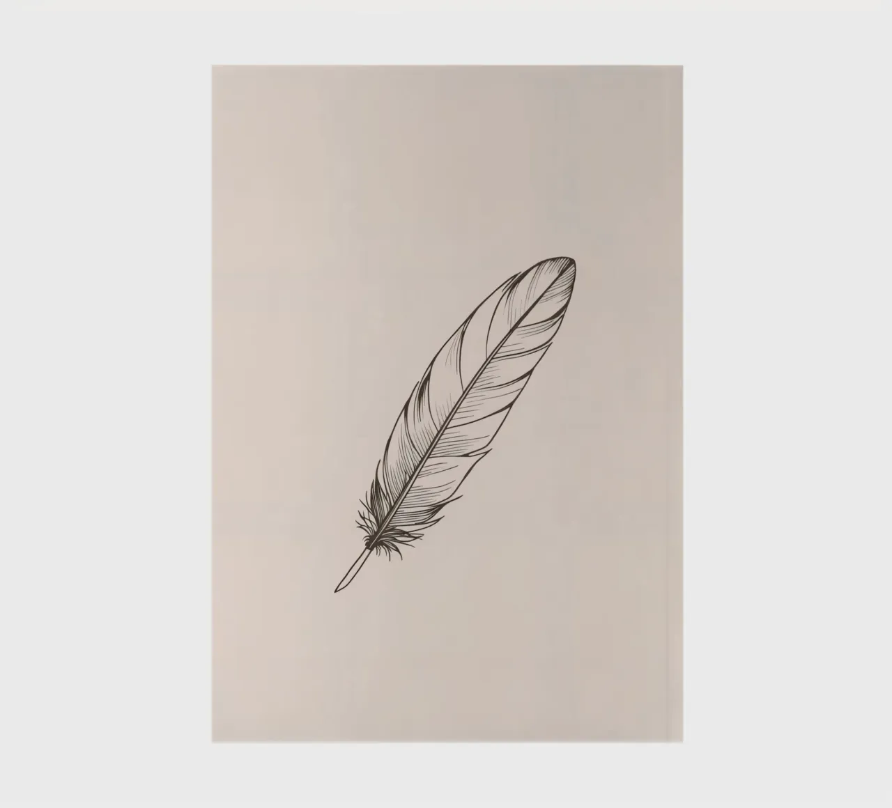 Delicate black feather resting on a light background notebook by DesignDoodle