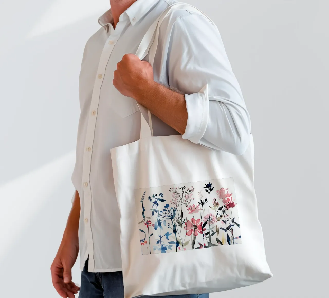 Prato selvaggio cremisi borsa in juta da Sophia Calder Studio