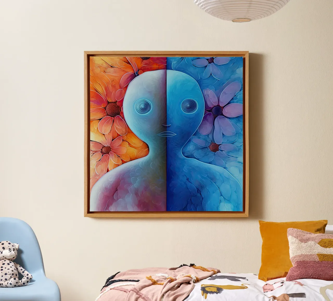 Muurkunst van Imagine canvas met Baklijst van Imagine