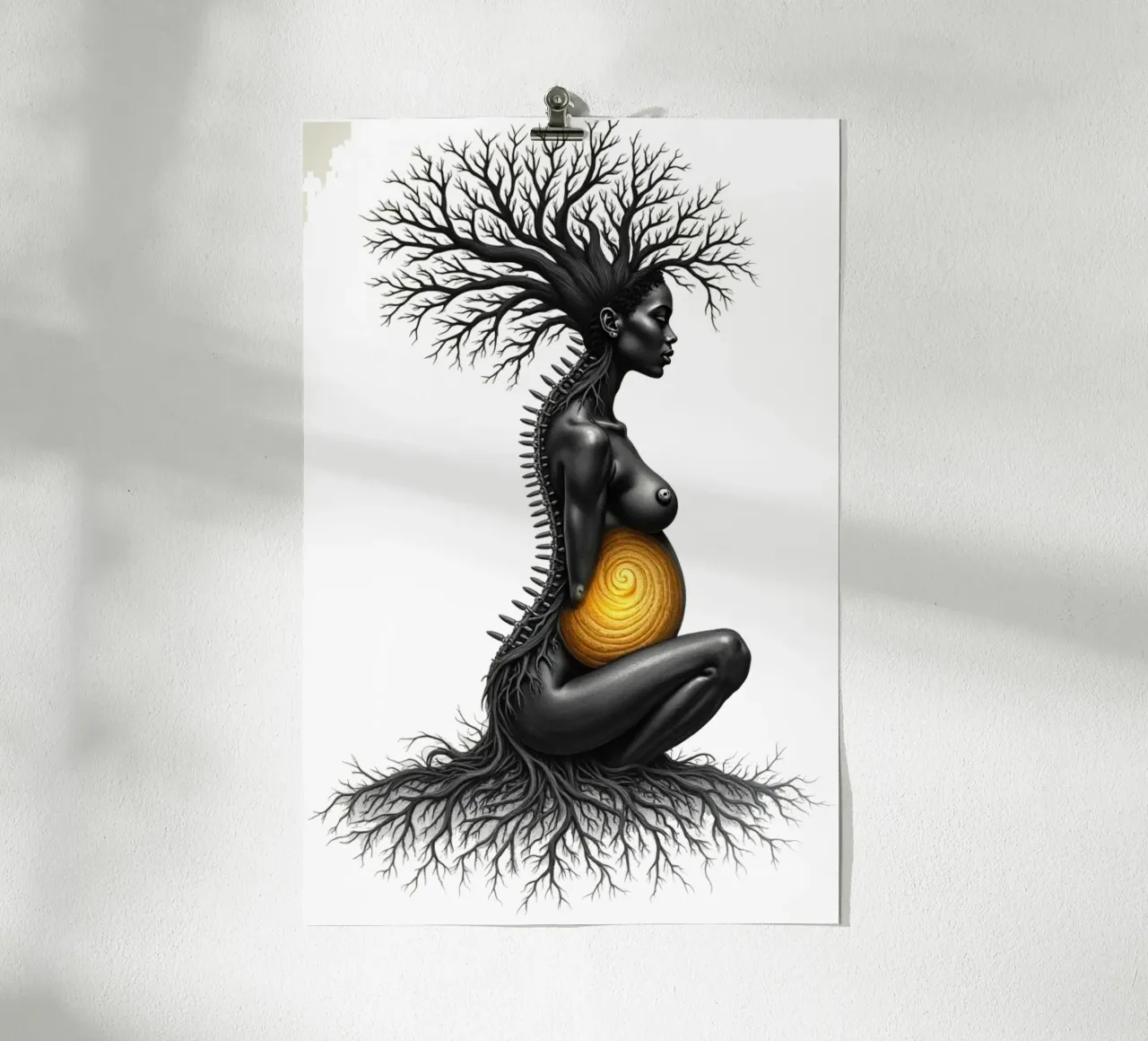 Figlie d'oro: Il seme della creazione poster con telaio in alluminio da Dustlight Atelier