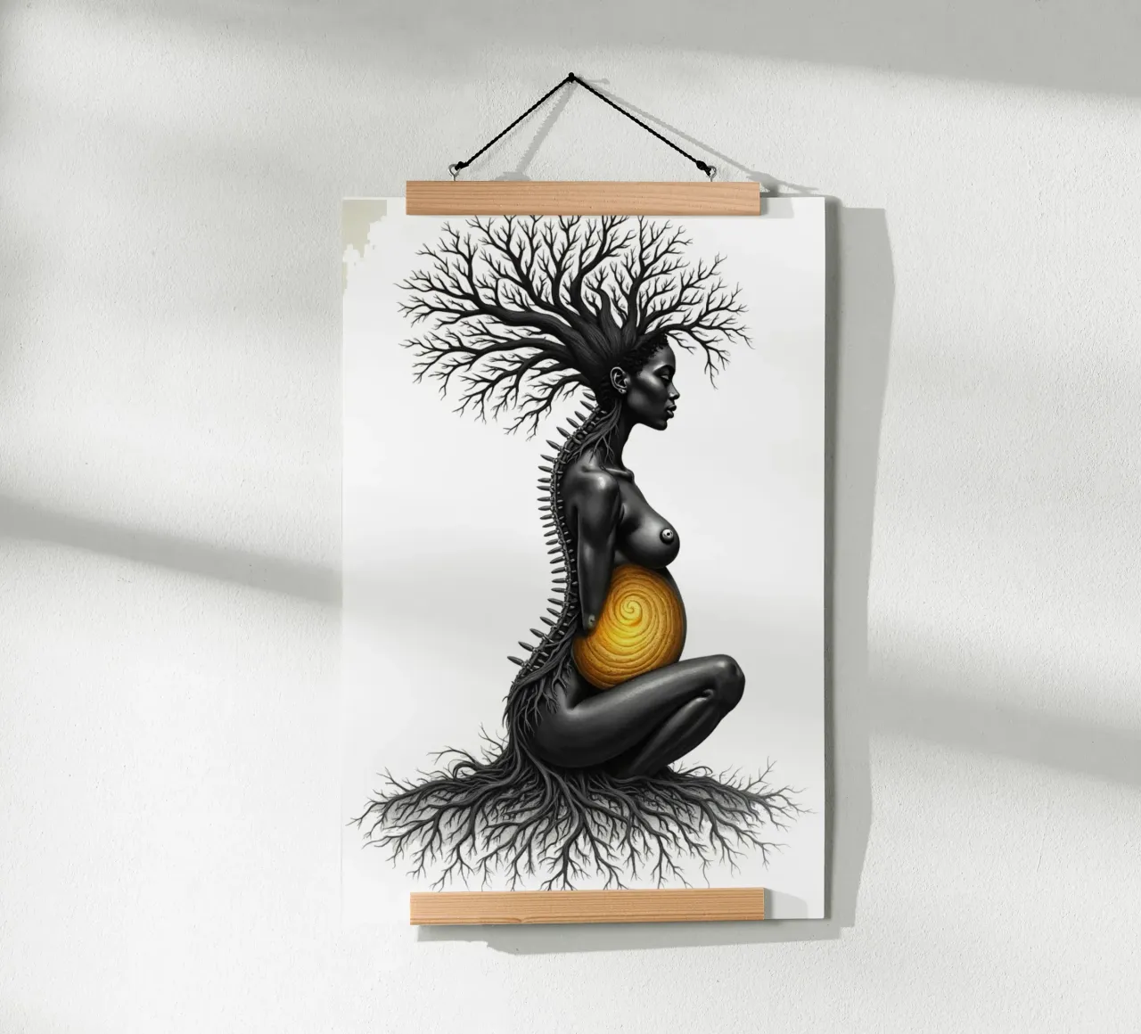 Figlie d'oro: Il seme della creazione poster con telaio in alluminio da Dustlight Atelier