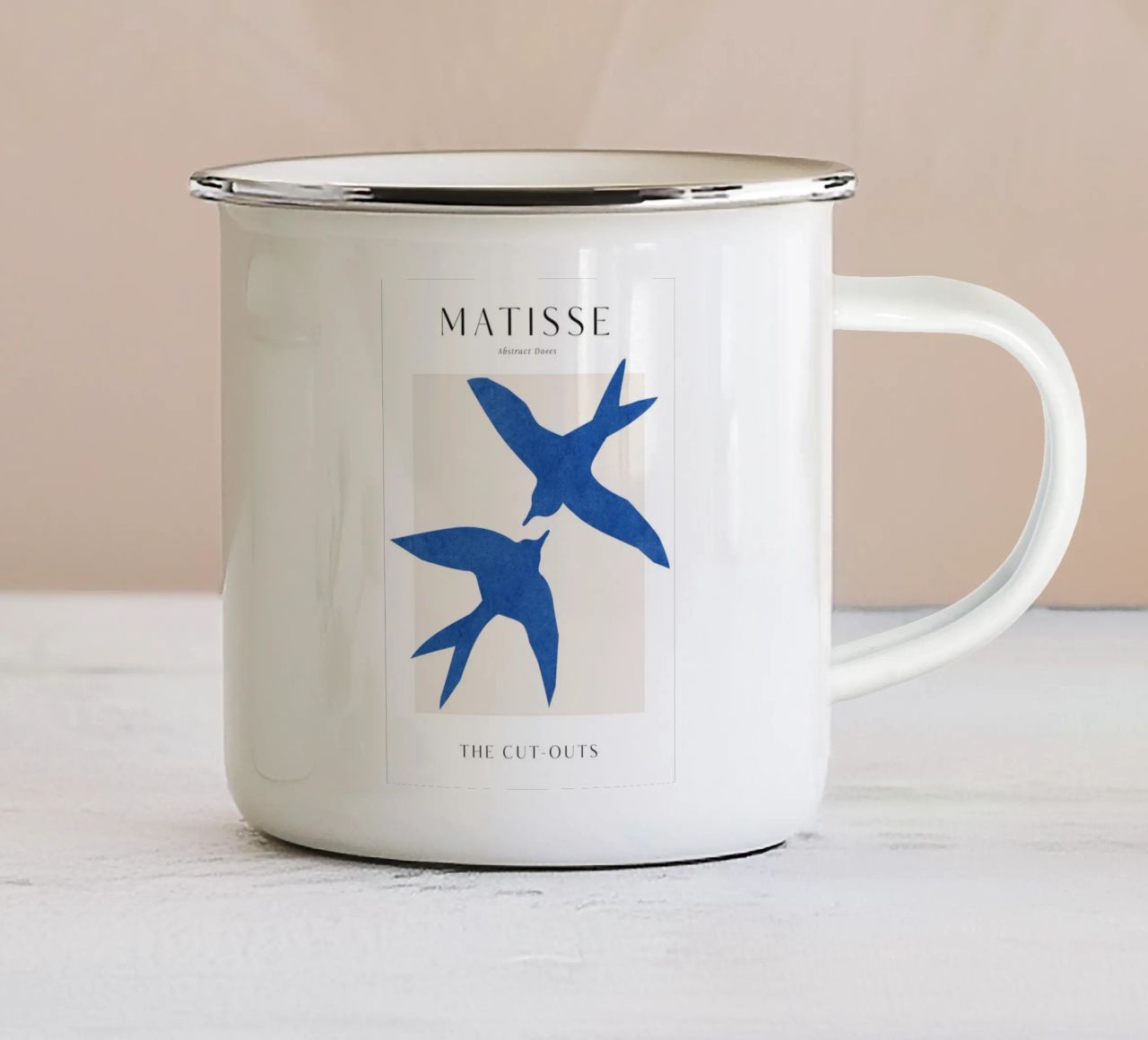 ritaglio di due uccelli blu tazza in smalto da glempo shop