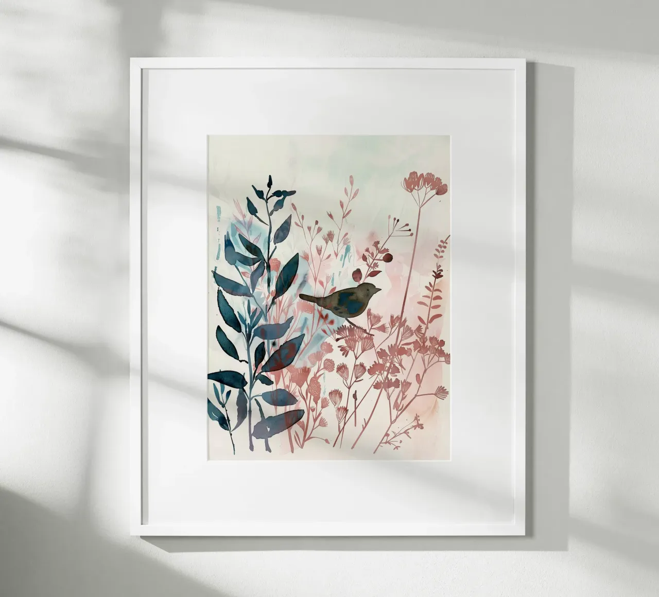 Canzone del boschetto poster con telaio in legno da Sophia Calder Studio