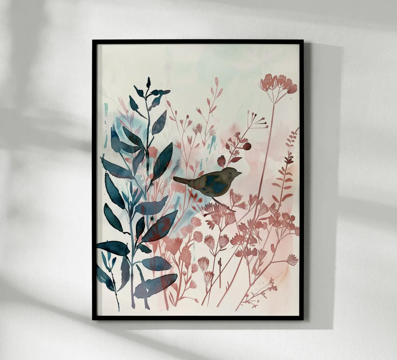 Canzone del boschetto poster con telaio in legno da Sophia Calder Studio